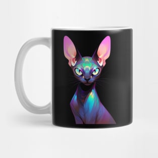 Iridescence Blue Sphynx Cat Mug